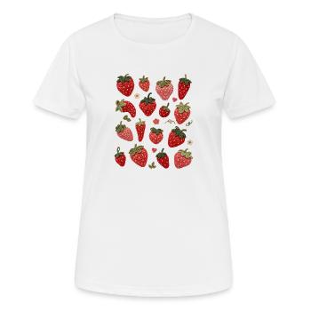 sixteen unique crochet strawberries - Women's Breathable T-Shirt - white - Front - AI Model Female 172 dark (172cm)