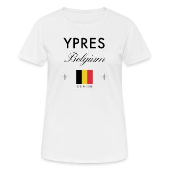 Ypres Belgium Coordinates Travel Souvenir - Women's Breathable T-Shirt - white - Front - AI Model Female 172 dark (172cm)
