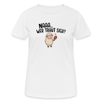 Na wer traut sich Tischtennis - Frauen T-Shirt atmungsaktiv - Weiß - Vorne - AI Model Female 172 dark (172cm)