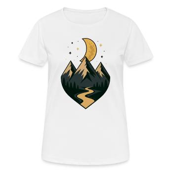 Mondbeschienener Bergpfad - Frauen T-Shirt atmungsaktiv - Weiß - Vorne - AI Model Female 172 dark (172cm)