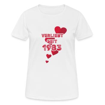 Jahr 1983 - Frauen T-Shirt atmungsaktiv - Weiß - Vorne - AI Model Female 172 dark (172cm)
