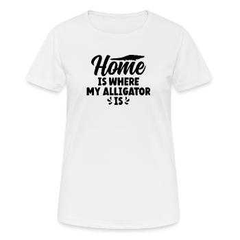 Home Is Where My Alligator Is - Frauen T-Shirt atmungsaktiv - Weiß - Vorne - AI Model Female 172 dark (172cm)