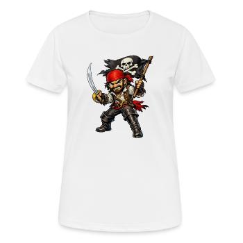 Pirate avec un foulard rouge - T-shirt respirant Femme - blanc - Devant - AI Model Female 172 dark (172cm)