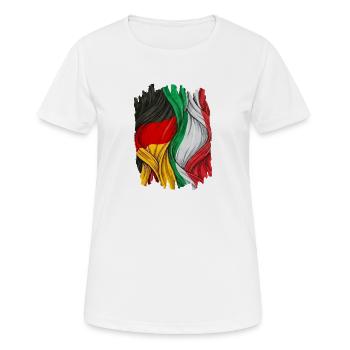 Fiers du drapeau allemand et italien - T-shirt respirant Femme - blanc - Devant - AI Model Female 172 dark (172cm)