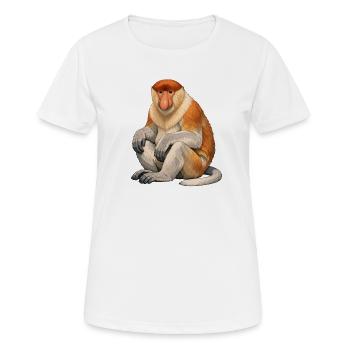 Singe trompide - T-shirt respirant Femme - blanc - Devant - AI Model Female 172 dark (172cm)