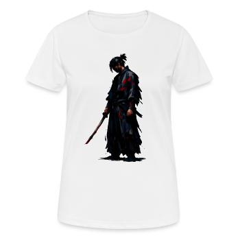 Dunkler Samurai Blutklinge - Frauen T-Shirt atmungsaktiv - Weiß - Vorne - AI Model Female 172 dark (172cm)