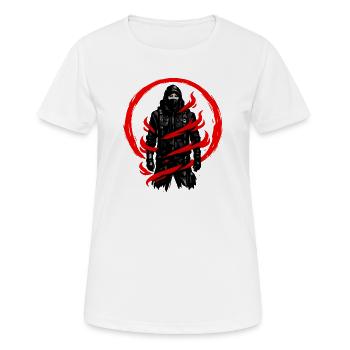 Schattenkrieger mit rotem Wirbel - Frauen T-Shirt atmungsaktiv - Weiß - Vorne - AI Model Female 172 dark (172cm)