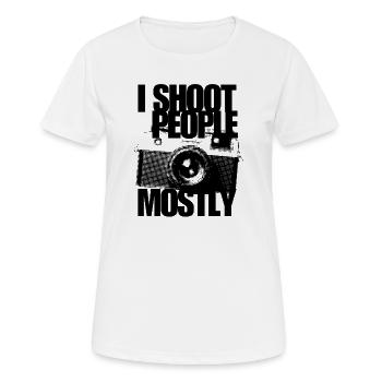 Ich fotografiere meistens Leute, Fotografen, Kamerahumor, - Frauen T-Shirt atmungsaktiv - Weiß - Vorne - AI Model Female 172 dark (172cm)