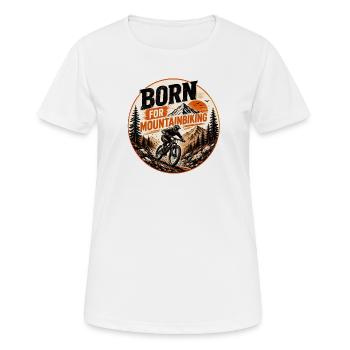 Geboren fürs Mountainbiken - Frauen T-Shirt atmungsaktiv - Weiß - Vorne - AI Model Female 172 dark (172cm)