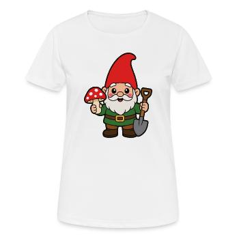 Garten Gnomenheld mit Pilz - Frauen T-Shirt atmungsaktiv - Weiß - Vorne - AI Model Female 172 dark (172cm)