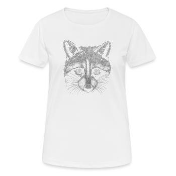 Raton laveur nature Tête de raton laveur - T-shirt respirant Femme - blanc - Devant - AI Model Female 172 dark (172cm)