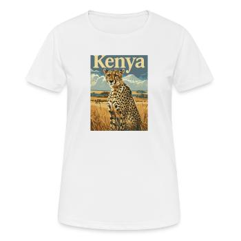 Kenia Safari Abenteuer Gepard Savanne Natur - Frauen T-Shirt atmungsaktiv - Weiß - Vorne - AI Model Female 172 dark (172cm)