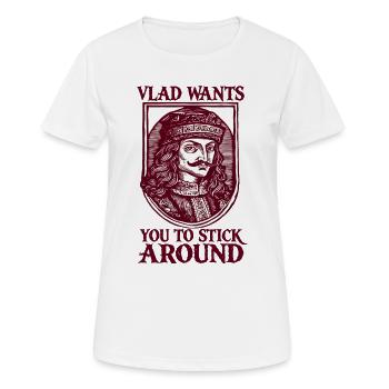 Vlad veut que tu restes - T-shirt respirant Femme - blanc - Devant - AI Model Female 172 dark (172cm)