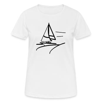 Voilier rapide - T-shirt respirant Femme - blanc - Devant - AI Model Female 172 dark (172cm)