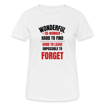 Abschiedsgeschenk eines Kollegen - Frauen T-Shirt atmungsaktiv - Weiß - Vorne - AI Model Female 172 dark (172cm)
