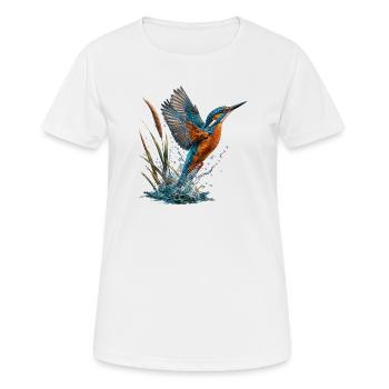 Smaragd-Eisvögel, der rauscht - Frauen T-Shirt atmungsaktiv - Weiß - Vorne - AI Model Female 172 dark (172cm)