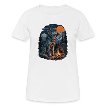 Hiking Wolf – Outdoor-Abenteuer - Frauen T-Shirt atmungsaktiv - Weiß - Vorne - AI Model Female 172 dark (172cm)