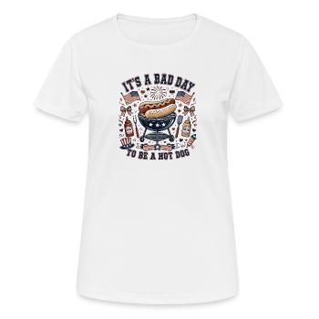 Aujourd’hui est une mauvaise journée pour être un hot-dog - T-shirt respirant Femme - blanc - Devant - AI Model Female 172 dark (172cm)