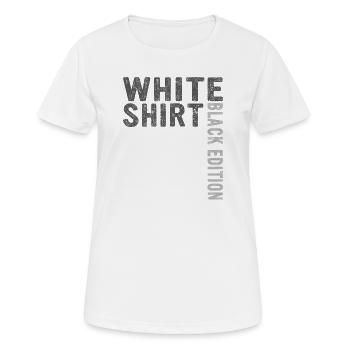 Weißes Shirt Black Edition - Frauen T-Shirt atmungsaktiv - Weiß - Vorne - AI Model Female 172 dark (172cm)