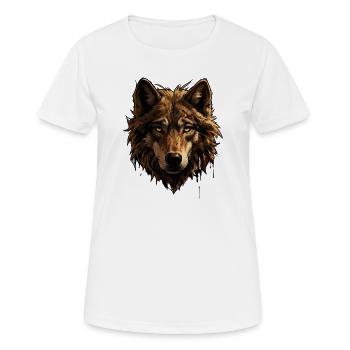 Wolf - Frauen T-Shirt atmungsaktiv - Weiß - Vorne - AI Model Female 172 dark (172cm)