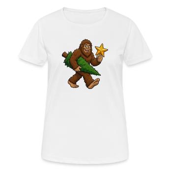 Bigfoot-Weihnachtsbaum und Stern, Bigfoot-Weihnach - Frauen T-Shirt atmungsaktiv - Weiß - Vorne - AI Model Female 172 dark (172cm)