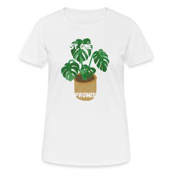 Nur noch eine Pflanze – ich verspreche es - Frauen T-Shirt atmungsaktiv - Weiß - Vorne - AI Model Female 172 dark (172cm)