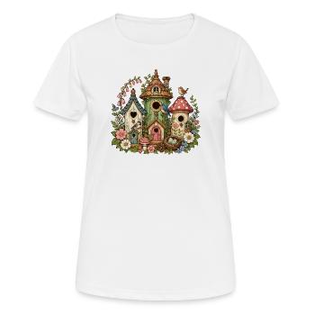 Zauberwald Vogelhäuschen Flora - Frauen T-Shirt atmungsaktiv - Weiß - Vorne - AI Model Female 172 dark (172cm)