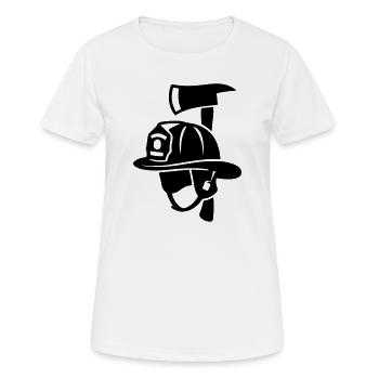 Frontal Firefighter Helmet Logo - Women's Breathable T-Shirt - white - Front - AI Model Female 172 dark (172cm)