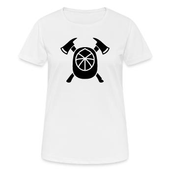 Euro Feuerwehrhelm Silhouette - Frauen T-Shirt atmungsaktiv - Weiß - Vorne - AI Model Female 172 dark (172cm)