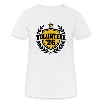Volunteer 26 Wappen Logo - Frauen T-Shirt atmungsaktiv - Weiß - Vorne - AI Model Female 172 dark (172cm)