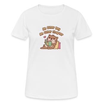 Un jour de la loutre Un chapitre de la Loutre Mignonne de la Loutre qui se détend - T-shirt respirant Femme - blanc - Devant - AI Model Female 172 dark (172cm)