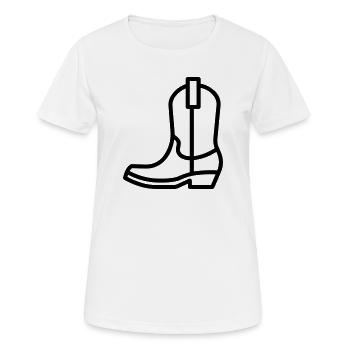 Stiefel - Frauen T-Shirt atmungsaktiv - Weiß - Vorne - AI Model Female 172 dark (172cm)