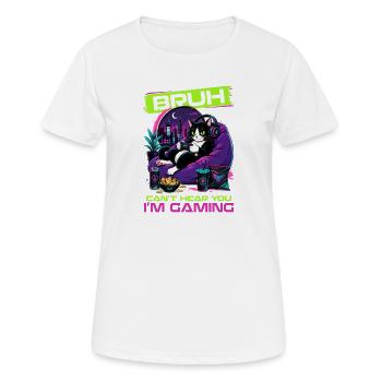 Gamer Gaming Cat Video Game - Frauen T-Shirt atmungsaktiv - Weiß - Vorne - AI Model Female 172 dark (172cm)