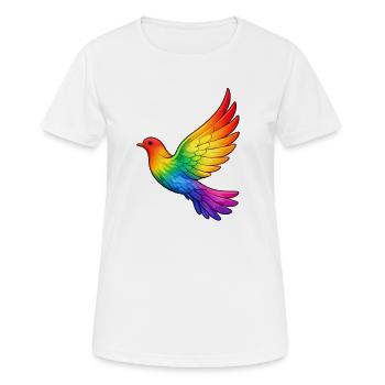 Friedenstaube Frieden - Frauen T-Shirt atmungsaktiv - Weiß - Vorne - AI Model Female 172 dark (172cm)