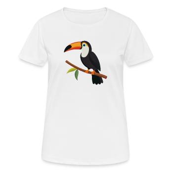 Tukan - Frauen T-Shirt atmungsaktiv - Weiß - Vorne - AI Model Female 172 dark (172cm)
