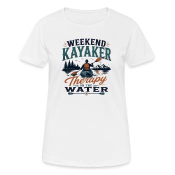 Wochenend-Kajakfahrer-Therapie auf dem Wasser - Frauen T-Shirt atmungsaktiv - Weiß - Vorne - AI Model Female 172 dark (172cm)