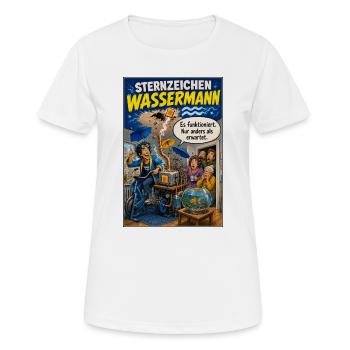 Sternzeichen Wassermann - Anders ist volle Absicht - Frauen T-Shirt atmungsaktiv - Weiß - Vorne - AI Model Female 172 dark (172cm)