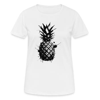Schwarze Ananas Abstrakte Tinte - Frauen T-Shirt atmungsaktiv - Weiß - Vorne - AI Model Female 172 dark (172cm)
