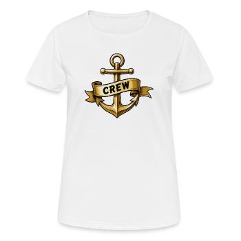 Anker Crew Banner Motiv - Frauen T-Shirt atmungsaktiv - Weiß - Vorne - AI Model Female 172 dark (172cm)