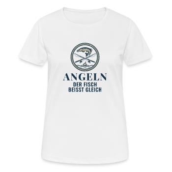 Angeln Der Fisch Beisst Gleich Angler Geschenk - Frauen T-Shirt atmungsaktiv - Weiß - Vorne - AI Model Female 172 dark (172cm)