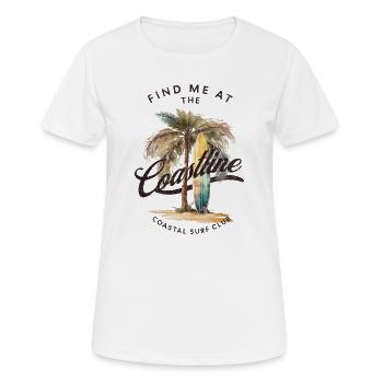 Find me at the coastline - Frauen T-Shirt atmungsaktiv - Weiß - Vorne - AI Model Female 172 dark (172cm)
