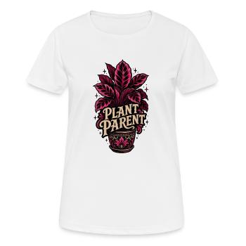 Plant Parent – Neon Calathea Pflanzen Design - Frauen T-Shirt atmungsaktiv - Weiß - Vorne - AI Model Female 172 dark (172cm)