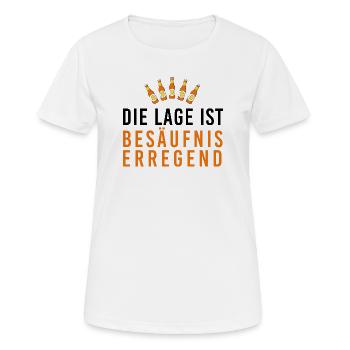 Die Lage ist besäufniserregend, Bierflaschen, Fasc - Frauen T-Shirt atmungsaktiv - Weiß - Vorne - AI Model Female 172 dark (172cm)