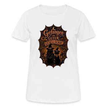 Spinnweben-Duo - Frauen T-Shirt atmungsaktiv - Weiß - Vorne - AI Model Female 172 dark (172cm)