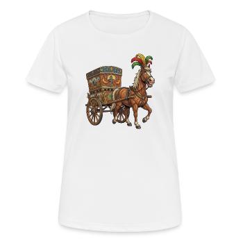 Muskelpferd, sizilianischer Wagen - Frauen T-Shirt atmungsaktiv - Weiß - Vorne - AI Model Female 172 dark (172cm)