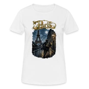 Paris bei Vollmond - Frauen T-Shirt atmungsaktiv - Weiß - Vorne - AI Model Female 172 dark (172cm)