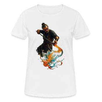 Floral sparkles in liquid gouache - Women's Breathable T-Shirt - white - Front - AI Model Female 172 dark (172cm)