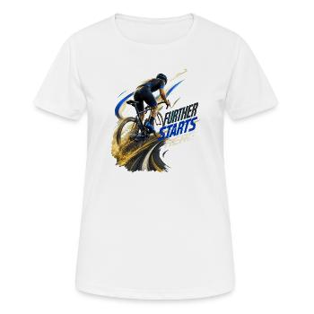 Elektrostart-Radfahrer - Frauen T-Shirt atmungsaktiv - Weiß - Vorne - AI Model Female 172 dark (172cm)