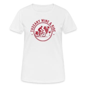 Tuscany Wine & Ride Vintage Stamp - Women's Breathable T-Shirt - white - Front - AI Model Female 172 dark (172cm)