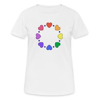 Bunter Herzkreis aus Herzen - Frauen T-Shirt atmungsaktiv - Weiß - Vorne - AI Model Female 172 dark (172cm)